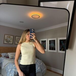 Reformation Women's Cream and Yellow Shirt